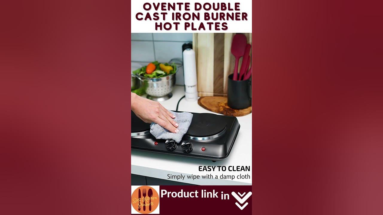 OVENTE Electric Countertop Double Burner, 1700W Cooktop with 7.25