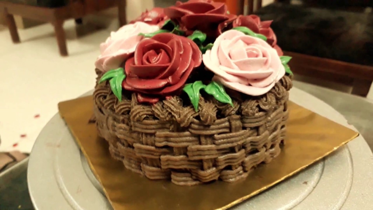 Flower basket death by chocolate cake