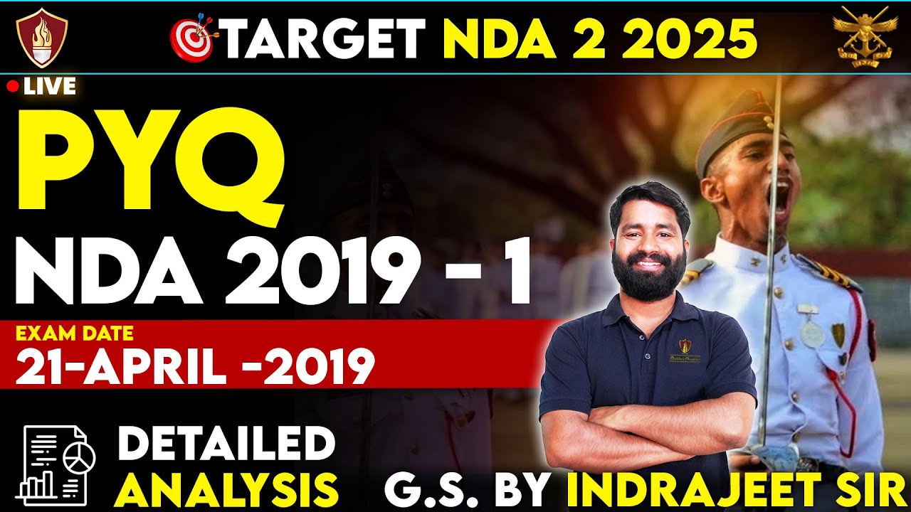NDA 2 2025 | NDA GS General Studies PYQ 2019 | NDA Paper Solution | Indrajeet Sir | Sukhoi Academy