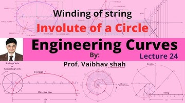 Involute of a Circle| Winding of string| Engineering Curves | By: Vaibhav shah