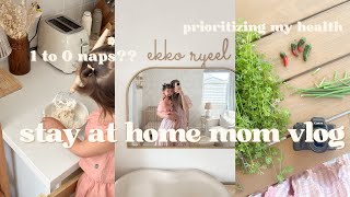 how I stay healthy while mommin, some homemaking, 1 to 0 naps + more! | sahm vlog