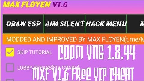 FREE CODM:VNG | MOD MENU 1.8.44 | VIP CHEAT MXF v1.6(OUTDATED)