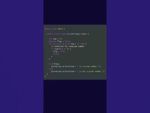 Java Program to Check Prime Number using a for loop #shorts - YouTube
