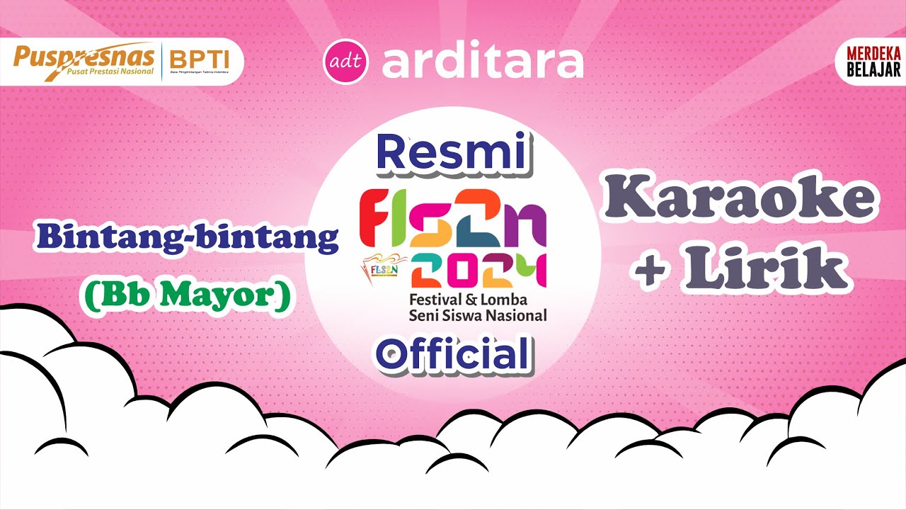 Bintang bintang FLS2N Karaoke dengan Lirik Nada Bb Mayor #fls2n #fls2nsd  #fls2n2024 #karaoke