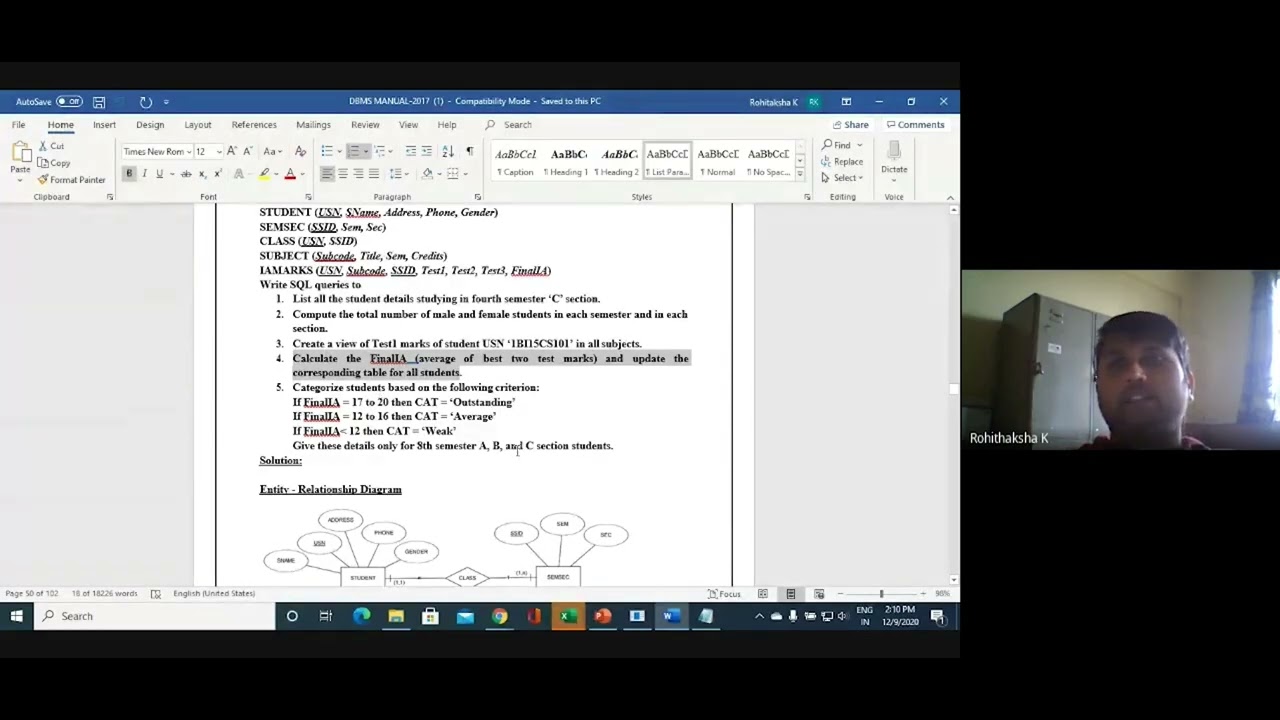 DBMS Lab Programs (College Database)