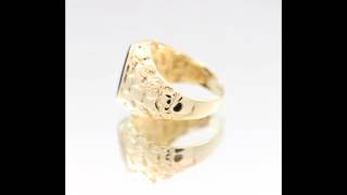 14K GOLD BLACK ONYX MEN’S NUGGET RING
