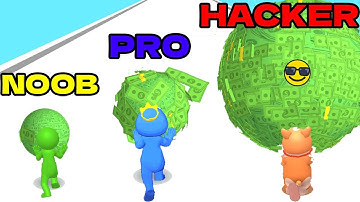 NOOB vs PRO vs HACKER in MONEY ROLL 3D