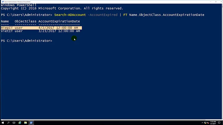 Using PowerShell - Get all users are expired in domain