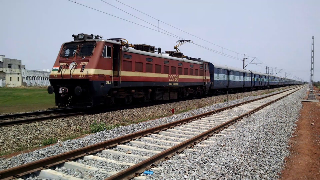 Andaman Express 16031 with Arakkonam WAP-4 | Indian Railways - YouTube