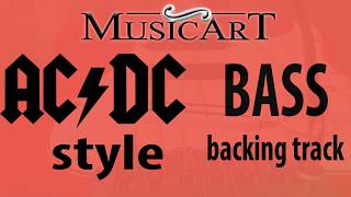 Video thumbnail of "AC/DC style backing track for BASS in A"