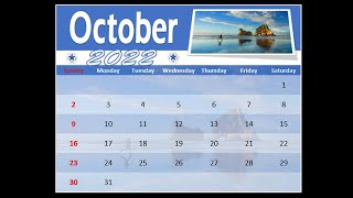 How to Make an October 2022 Calendar Design With MS Word at Home screenshot 2