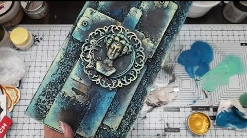 step by step Mixed Media Altered MDF panel | Recycled cloth tags | Learn Mixed media techniques