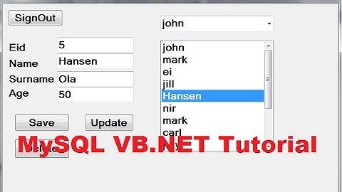 MySQL VB.NET Tutorial 11 : How to Link List Box with Database and show values in textbox