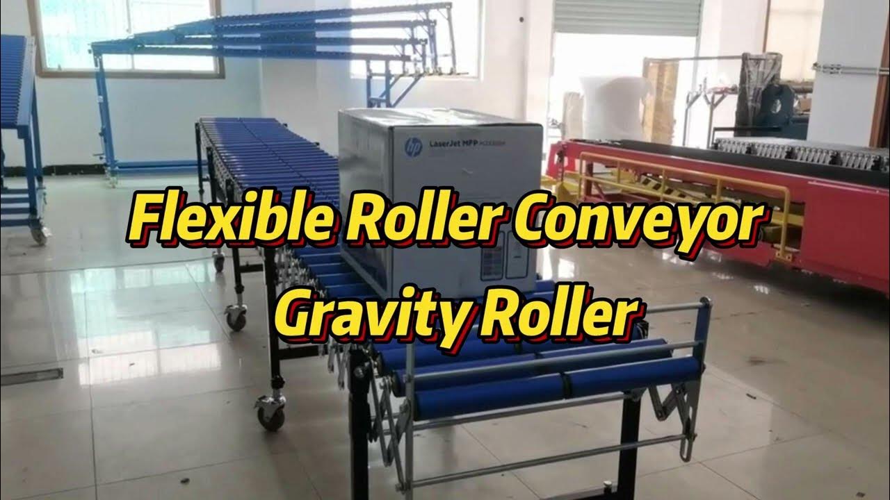 Flexible Gravity Roller Conveyor to Transport Packages - YouTube