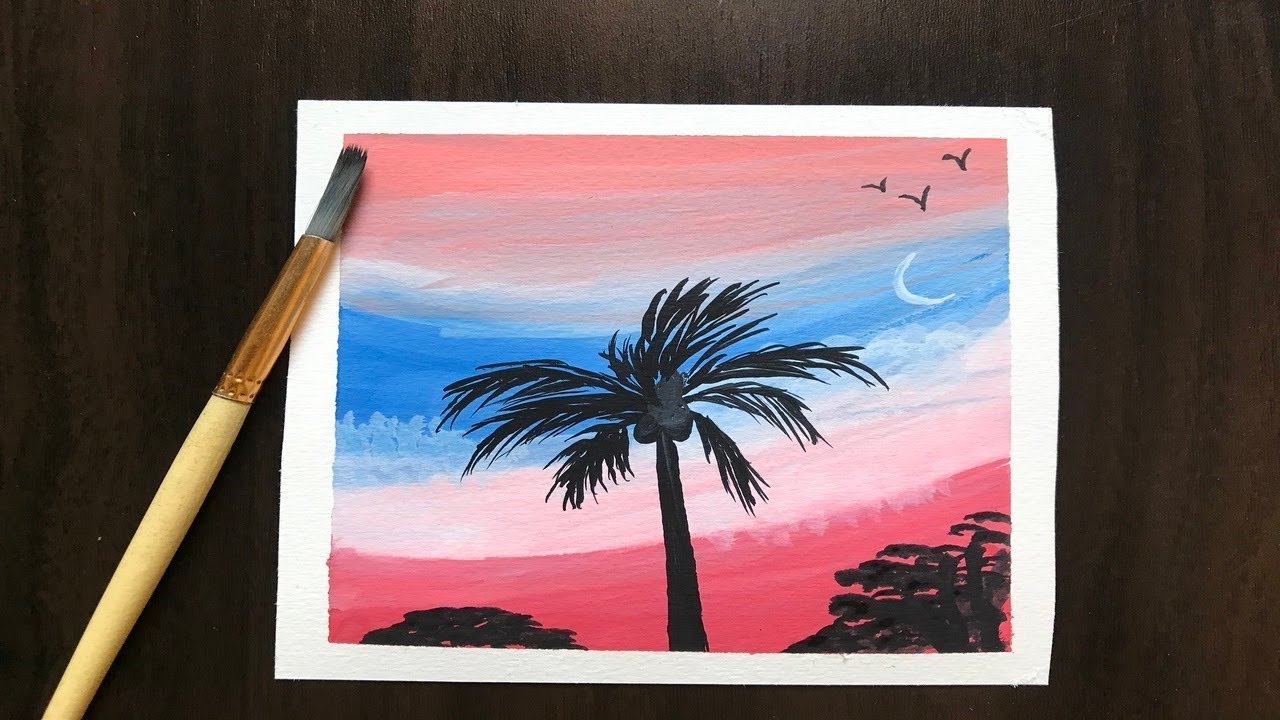 evening sky ll easy way to draw evening sky ll art by harsh ll - YouTube