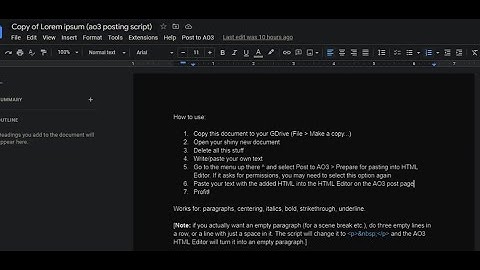 AO3 Google Doc HTML Script Tutorial