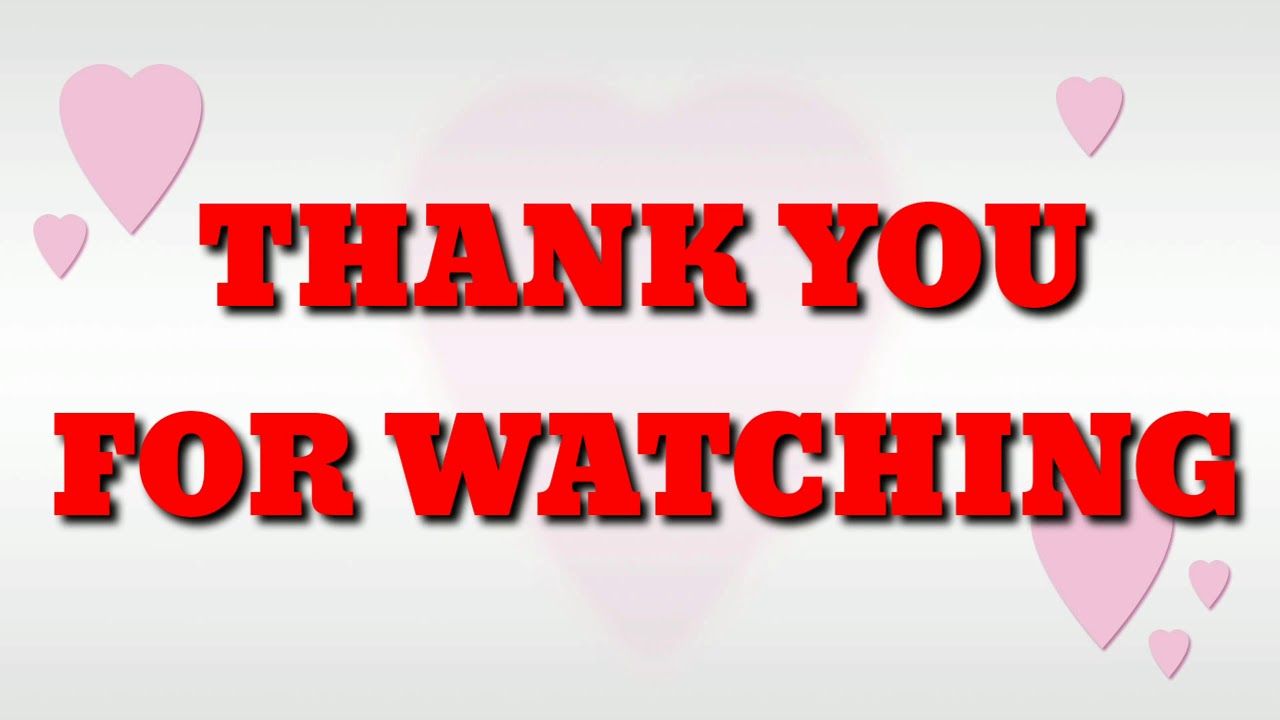 Thank You For Watching I Outro Youtube