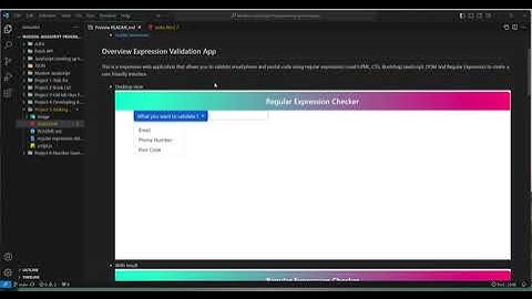 Email, Phone and Post Code Validation WebApp Using JavaScript