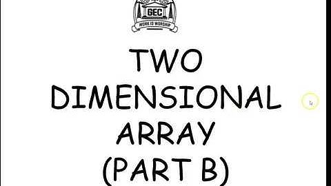 2D ARRAY PART B