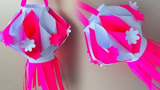 Diwali decoration craft idea || Easy paper lantern🏮craft for kids || Krafty Canvas