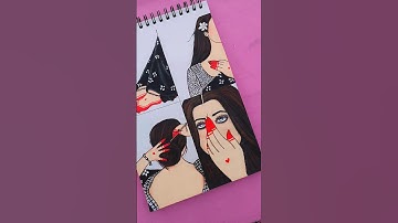 Aesthetic Drawing (Black Version) part 4 #art #drawing #shorts