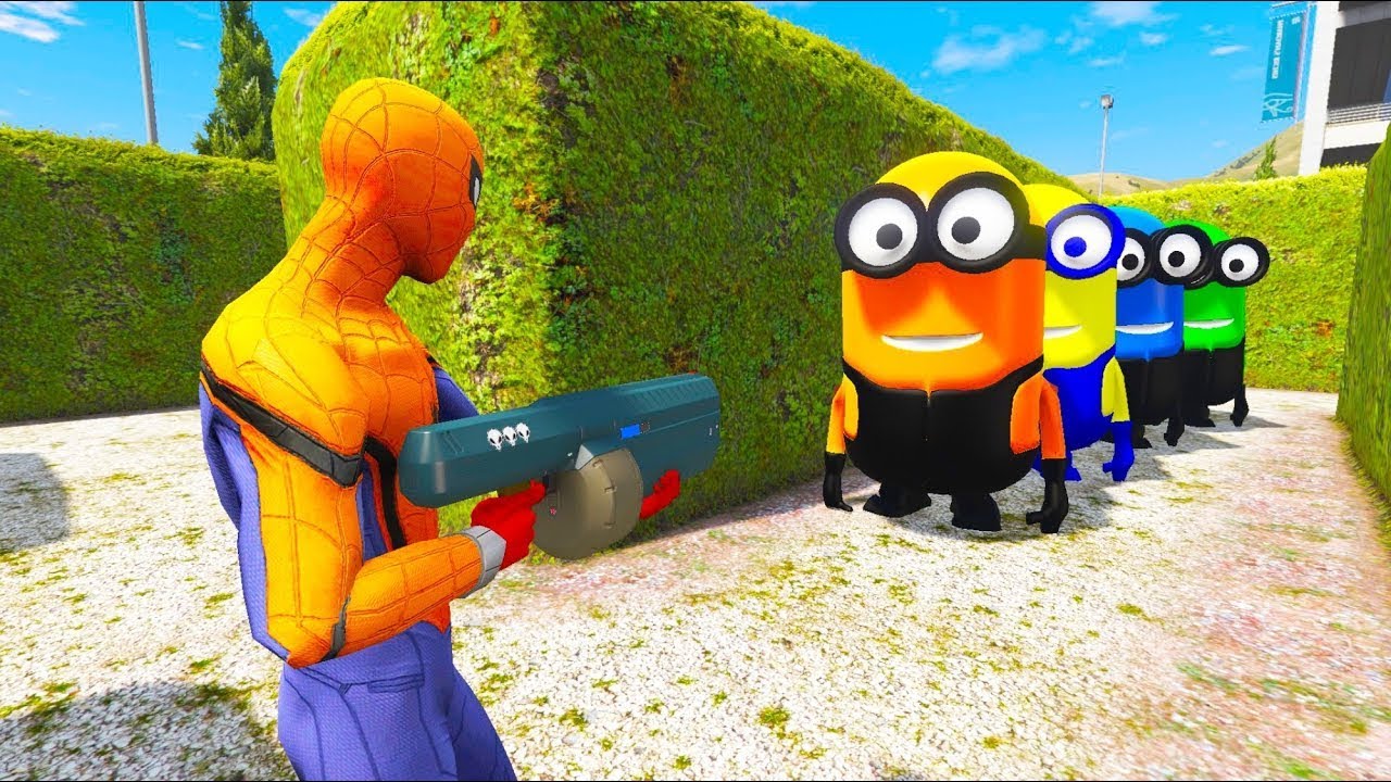 Gta 5 Gorilla vs Spiderman green funny Ragdoll