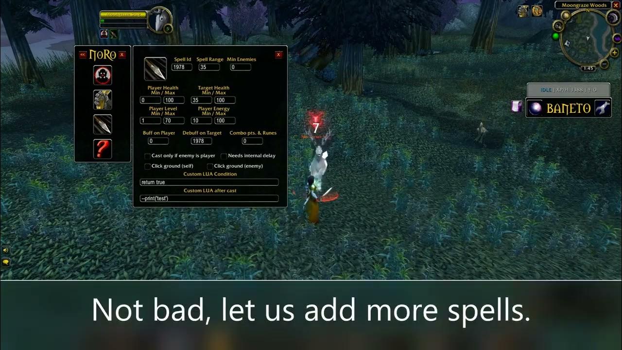 WoW Combat Rotations Routines created with Noro WoW Bot Rotations