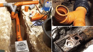 Installing A New Basement Floor Drain (and New Underground Drainage Pipes) | All Steps Concrete Work