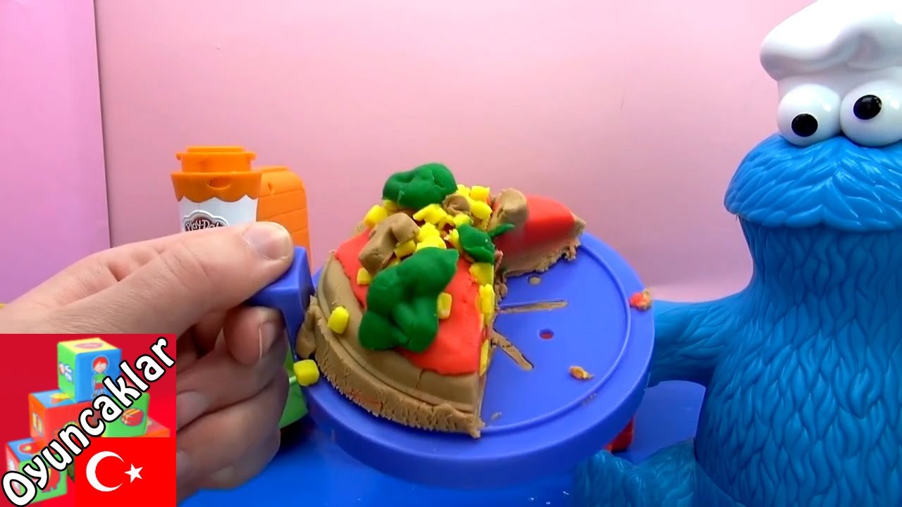 Play Doh Türkçe Süper Pizzacı Seti Kurabiye Canavarı için Pizza