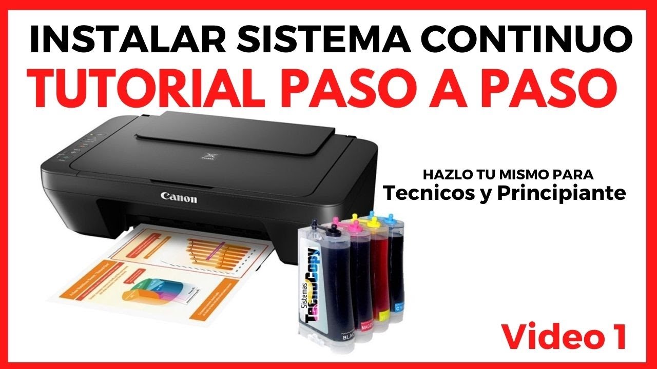 INSTALACION DE SISTEMA DE TINTA CONTINUA CANON/ADAPTACION DE SISTEMA DE TINTA  CONTINUA CANON E402-1 - YouTube