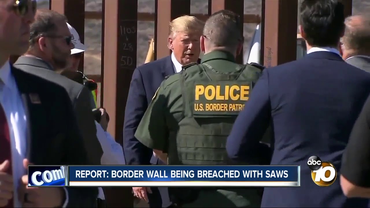 Report Border wall being breached with saws YouTube
