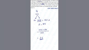 CAT Question in 60 seconds| CAT 2023 slot 3 | Work Pipes & Cistern | #catpyqdaily #catprep #catquant