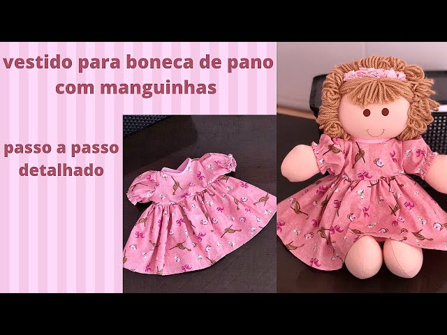 Roupa de boneca Russa - Conjunto Vestido Rose - Cor Rose - Boneca de pano -  roupa.