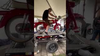 Meine Sport Combinette auf dem Prüfstand. Schön Grüße aus Dieter´s Mopedkeller