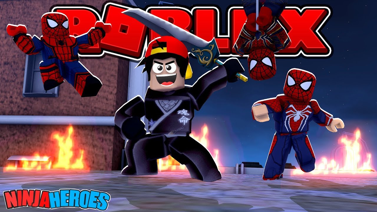 Roblox Ninja Heroes Defeating Fake Spider Man Goons Youtube - roblox ninja heroes