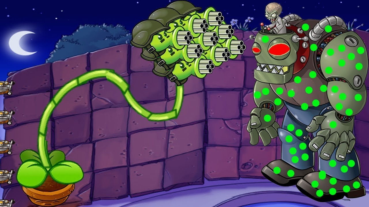 1 Gatling Pea vs Dr. Zomboss Fight! Plants vs Zombies Hack - YouTube