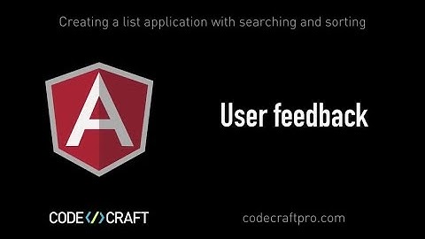 User feedback - S02 EP06 - Creating a list application with searching and sorting