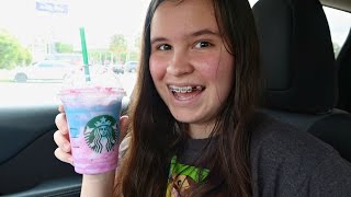 NEW STARBUCKS UNICORN FRAPPUCCINO DRINK TASTE TEST