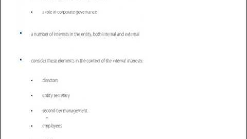ACCA P1 Chapter 1 part c Corporate Governance