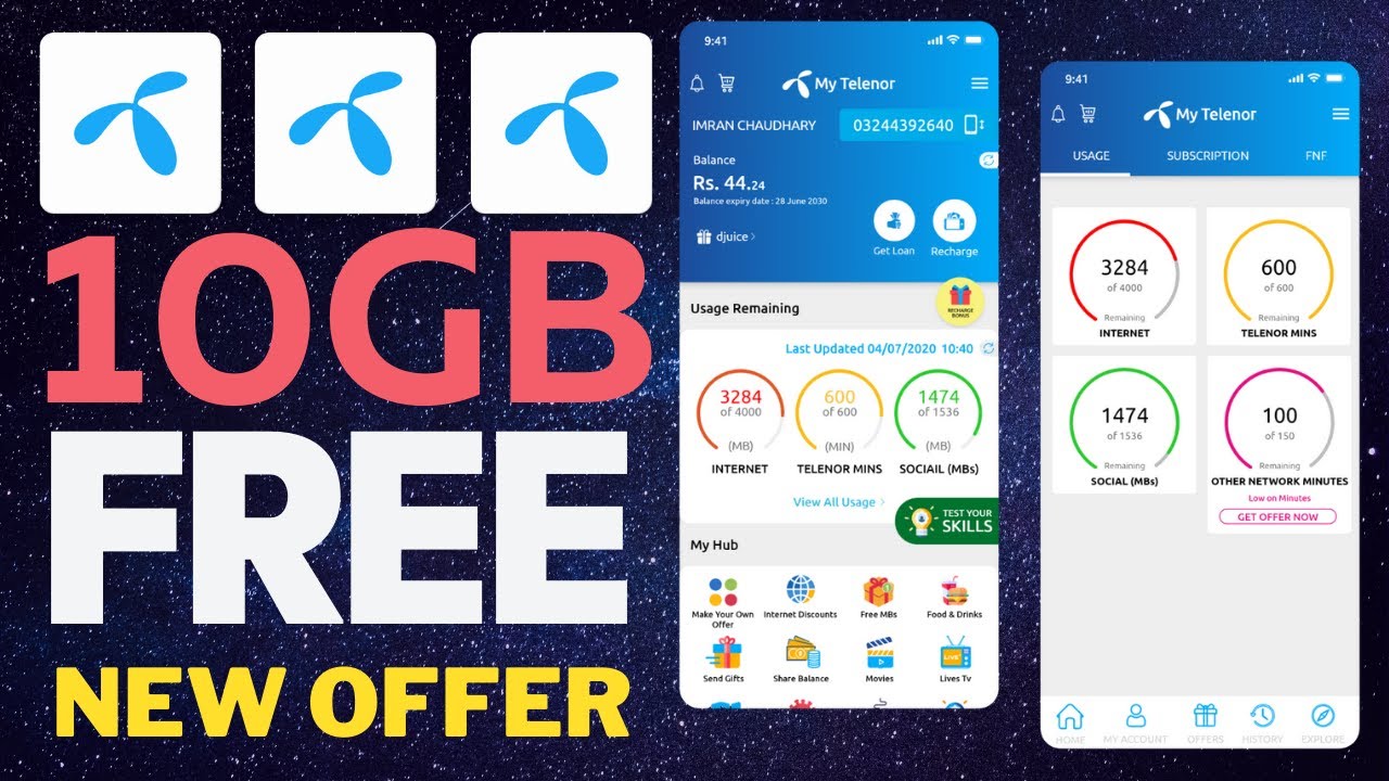 Telenor Free Internet New Code 2022 | 10GB Free Internet | Working | Telenor free Internet 2022