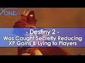 Destiny 2 Was Caught Secretly Reducing XP Gains and Lying to Players