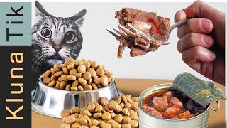 EATING ANIMAL FOOD!! Kluna Tik Dinner | ASMR eating sounds no talk | petsmart comer comida de animal