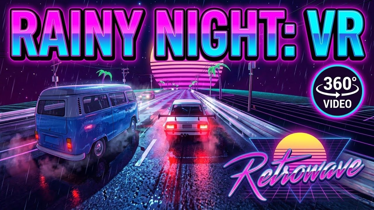 Miniatura de video para NOCHE LLUVIOSA (Video 360°, RV) | Retrowave | Gameplay, Sin Comentarios, 4K