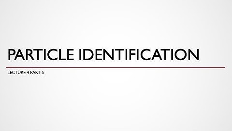 Lecture 4.5 - Particle Identification