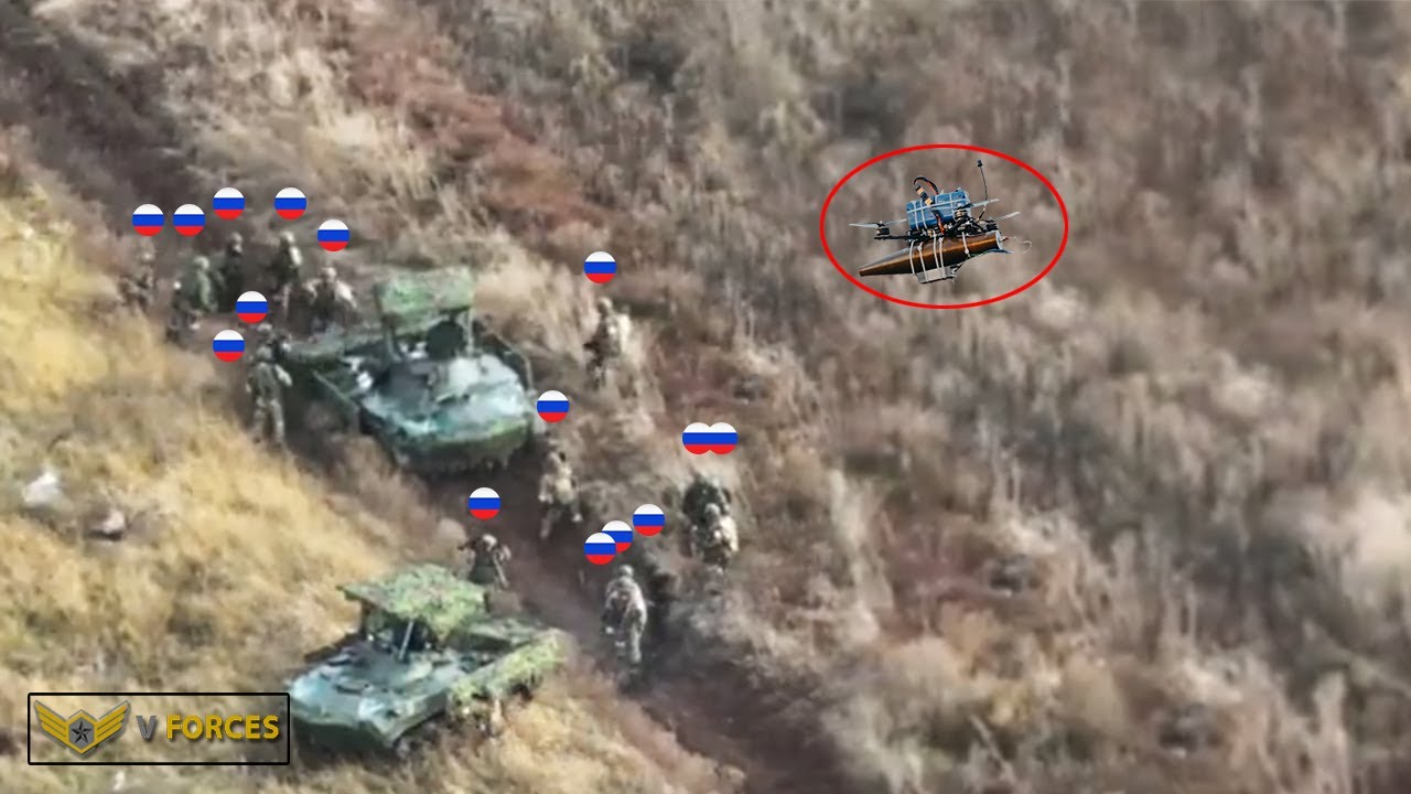 How Ukrainian FPV drones quickly destroyed Russian troop column ...