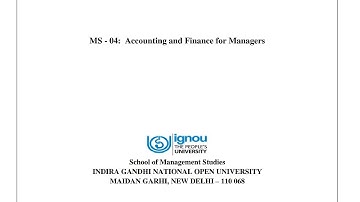 Ignou Ms-04 assignment answers 2020 /Accounting and finance for managers assignment answers 2020