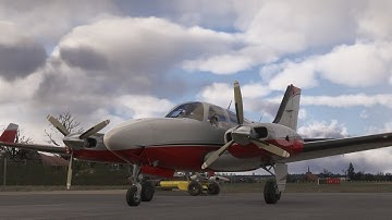 Flying the Black Square Baron from Southend to Lands End in Flight Simulator 2024