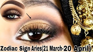 Recreating Zodiac signs ( Aries) eye️ makeup look||Aries (21Mar-20April) Birthdate eyelook||