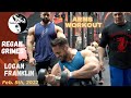 Regan Grimes and Logan Franklin team up for ARMS workout with Milos Sarcev