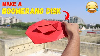 Boomerang Paper Disk | Paper Boomerang Disk | Origami Returnable Disk| Easy Origami | Mad Times
